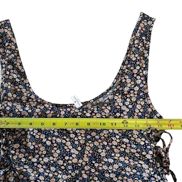 American Eagle Floral Tank Mini Dress Womens Sz. Medium Laced Sides Sundress NWT - Picture 7 of 13